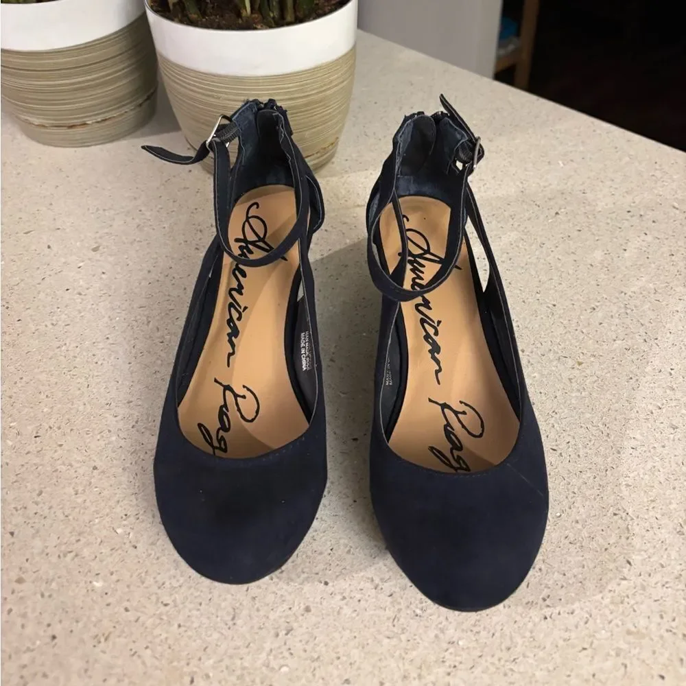 Women's Navy Wedge Shoes by American Rag